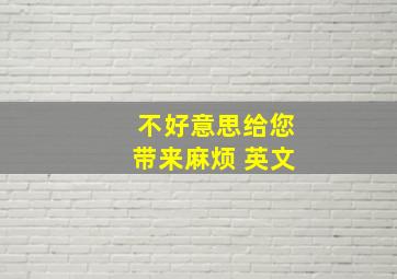 不好意思给您带来麻烦 英文